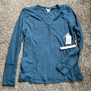 Caslon Long Sleeve Blue Waffle Knit NWT size XL